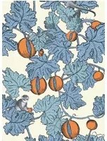 Cole & Son Carta da parati Frutto Proibito - Cerulean/ Orange