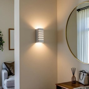 Applique da Parete in Gesso Pitturabile Rettangolare E14