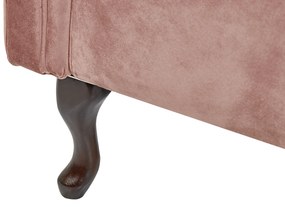Chaise longue per lato sinistro in velluto rosa LATTES Beliani