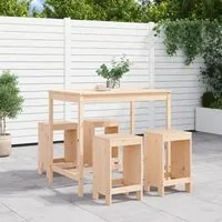 Set Bar da Giardino 5 pz in Legno Massello di Pino 3157745