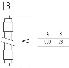 Tube 1200lm 900mm 12,0W CW