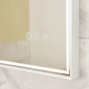 Specchio con illuminazione integrata bagno rettangolare SENSEA L 135 x H 90 x P 3.2 cm grigio / argento