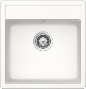 Lavello sopratop 1 vasca in quarzo bianco SCHOCK Nemo N100 S CRISTALITE® L49 x P51 cm