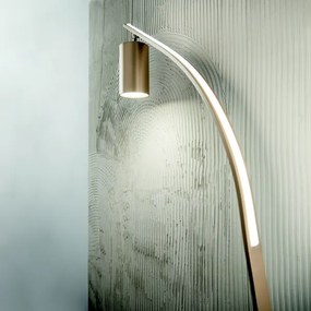 Piantana a LED H184 cm in metallo Oro con faretto orientabile MURGA