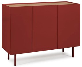 Cassettiera bassa rossa effetto rovere 110x85 cm Arista - Teulat