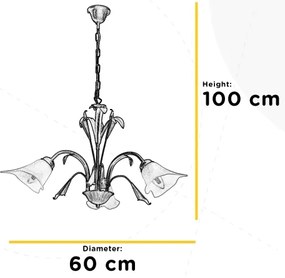 ONLI - Lampadario a sospensione con catena LUCREZIA 3xE14/6W/230V color crema