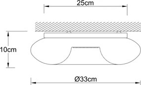 Ondaluce - Plafoniera DODI 2xE27/15W/230V Ø 33 cm bianca