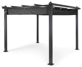 blumfeldt Pantheon 3x3 Pergola Tettoia 3x3m Alluminio Tenda da Sole Poliestere grigio