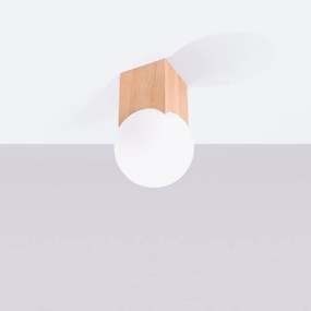 Plafoniera di colore naturale con paralume in vetro 12x12 cm Rayer – Sollux