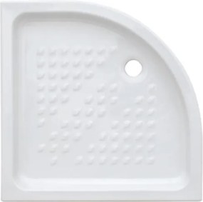 Piatto doccia semicircolare 90 x 90 cm H 10 cm porcellana antiscivolo bianco