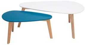 Tavolini bassi scandinavi bianco e blu anatra lotto di 2 ARTIK
