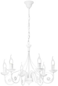 Lampadario a sospensione con catena DONATO 6xE14/40W/230V bianco