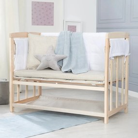 Culla in colore naturale con spazio per riporre oggetti e baldacchino 90x45 cm Liebhabär - Roba