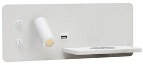 Immax 08285L-LED Applique con ripiano, USB e ricarica wireless LED/3W/230V + LED/3W