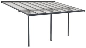 Pergola per terrazzo addossata 15,1 m² L497 x P305 x H240/285 cm in Alluminio Antracite  - ALVARO