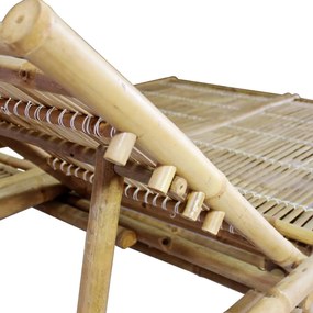 Lettino Prendisole Doppio con Cuscini in Bambù
