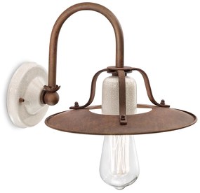 Applique Vintage Grunge Ferro E Ceramica Craquele' 1 Luce E27