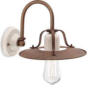 Applique Vintage Grunge Ferro E Ceramica Craquele' 1 Luce E27