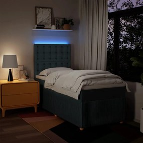 Giroletto a molle con materasso blu 90x190 cm in tessuto