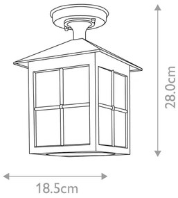 Elstead BL18A-BLACK - Lampadario da esterno fisso WINCHESTER 1xE27/100W/230V IP43