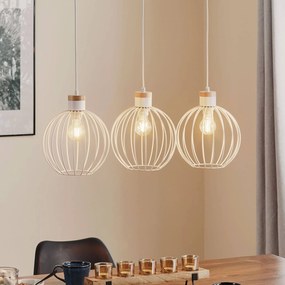 EMIBIG LIGHTING Lampada a sospensione Barbado, 3 luci, bianco