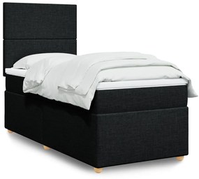 Giroletto A Molle Con Materasso Nero 100x200 Cm İn Tessuto /