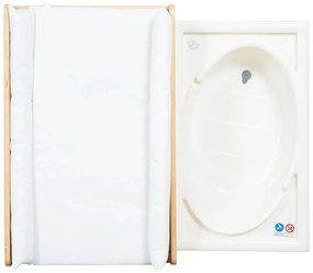 Fasciatoio bianco/di colore naturale con effetto betulla Baby Pool – Roba