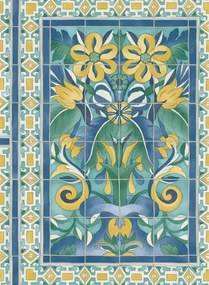 Cole & Son Carta da parati Triana - Canary Yellow/ China Blue