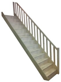 Scala dritta Delphis Dritta, larghezza 57.3 cm, struttura in legno abete naturale, gradini in legno grezzo