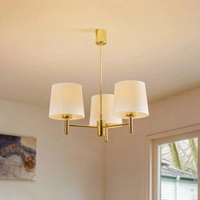 Argon Lampada a sospensione Polo Plus 3 luci ottone/crema