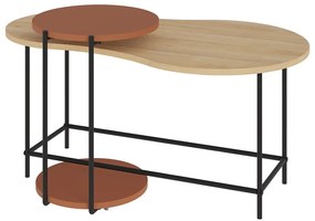 Set di 2 tavolini con piano in rovere color mattone e naturale 65x103 cm Rosie - Marckeric