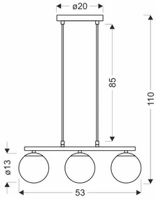 Lampadario a sospensione con filo CARRINE 3xE14/40W/230V marrone