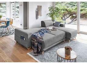 Divano angolare grigio allungabile e con contenitore Classy Sophie – Miuform