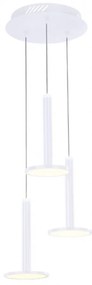 Lampadario Sospensione Moderno Tua Metallo Lgp Bianco 3 Led 27W Doppia Emissione