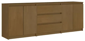Credenza marrone miele 180x36x65 cm in legno massello di pino