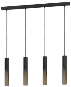 Eglo 901733 - Lampadario LED a sospensione con filo BARBOTTO 4xGU10/4,5W/230V 3000K nero/marrone