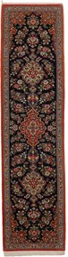 Ghom Tappeto 330x90 Nero (Iran) Annodato A Mano