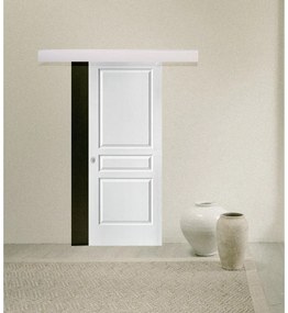 Porta scorrevole Chelsea in alluminio bianco, L 93 x H 215 cm, con binario Alu/legno Reversibile