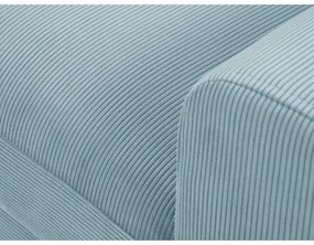 Divano angolare azzurro allungabile e con contenitore (con penisola a sinistra/con chaise lounge) con rivestimento in velluto a coste Kyoto – Cosmopolitan Design