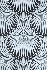 Farrow & Ball Carta da parati Lotus - Pitch Black/ Parma Gray