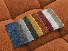 Divano angolare color terracotta allungabile e con contenitore (penisola a sinistra/a U) con rivestimento in ciniglia Everest – Bobochic Paris