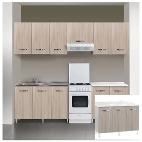 Kit Cucina Base 3 Ante 120X50Xh85 Cm Senza Lavello Olmo