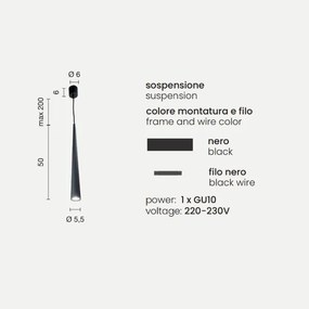 Lampada a sospensione NOA D6 cm alluminio verniciato a polvere Nero - Grande