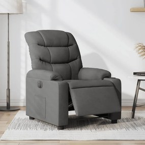 Poltrona Elettrica Reclinabile Grigio Scuro İn Tessuto /