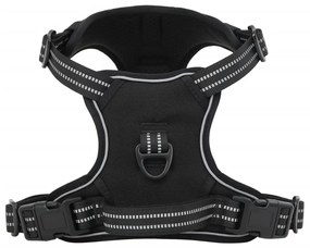 Pettorina Per Cani Con Strisce Riflettenti Regolabile Nera Xl /