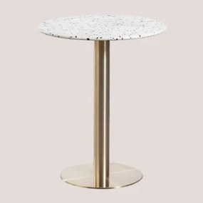 Tavolo da bar rotondo in terrazzo (Ø60 cm) Malibu Bianco & - Sklum