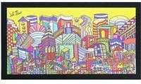 Zerbino Gomma Dipinto Artistico Jack Ottanio Pop Art 40x70 cm Antiscivolo Boston (A)