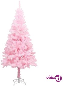 vidaXL Albero di Natale Preilluminato con Supporto Rosa 120 cm PVC