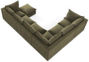 Divano angolare color kaki (con penisola a sinistra/a U) Manao – Makamii