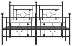 Giroletto con Testiera e Pediera Metallo Nero 135x190 cm